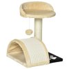 PawHut Cat Tree Scratching Scratcher Post Kitten Activity Centre Climber Hanging Ball Beige