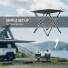 Outsunny Folding Camping Table, Lightweight Metal Picnic Table with Carry Bag, Foldable Table for Outdoor Camping, Picnic, Hiking, BBQ, Fishing, Black