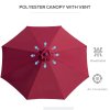 Outsunny 3(m) Garden Parasol Umbrellas, Outdoor Sun Shade with 8 Ribs, Tilt and Crank Handle for Balcony, Bench, Garden, Wine Red