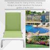 Outsunny Portable Outdoor Chaise Lounge Sun Lounger with Adjustable Back, Breathable Texteline, Green