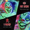 HOMCOM 173cm Laughing Clown Outdoor Halloween Decoration, Animated Halloween Prop with Light Up Eyes, Sound Effects, Sound Activated for Haunted House