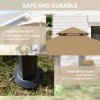 Outsunny 2.5x1.5m (8'x5') Grill Gazebo Canopy, Double Tiered Outdoor BBQ Gazebo Shelter with 2 Side Shelves for Garden, Patio, Barbecue, Picnic, Khaki