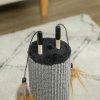 PawHut 2 in 1 Cat Scratching Post, 78cm Tall Cat Scratch Post with 3 Toy Feathers, Cat Scratcher Post for Indoor Cats and Kittens, Black