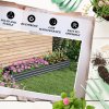 Outsunny Galvanised Raised Bed for Garden, Rectangular Outdoor Elevated Planter Box with Safety Edging and Open Bottom for Growing Flowers, Herbs and Vegetables, 240 x 60 cm, Grey