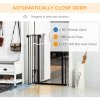 PawHut Extra Tall Dog Gate with Cat Flap, Pet Safety Gate for Doorways Stairs with Auto Close Double Locking, 104 cm Tall 74-101 cm Wide, Black