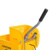 HOMCOM 20L Mop Bucket with Wringer and Handle, Mop Bucket on Wheels for Floor Cleaning, Separate Dirty and Clean Water