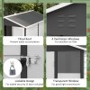 Outsunny 9 x 6FT Galvanised Metal Garden Shed, Galvanised Tool Storage Shed with Window Lockable Door, Sloped Roof, Outdoor Storage Shed for Yard, Patio, Lawn, Dark Grey