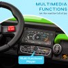 HOMCOM 2 Seater Kids Ride On Car with Electric Bucket, 12V Battery Powered Electric UTV with Shovel, Parental Remote, 4 Spring Suspension Wheels, Working Horn, Music - Green