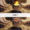 Outsunny Outdoor Round Fire Pit with Grill Net, Portable Wood Burning Firepit with Poker and Foldable Legs, Stainless Steel for Patio Bonfire BBQ Camping, Silver