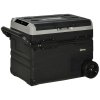 Outsunny 50L Car Refrigerator, Portable Compressor Cooler Box, Fridge Freezer w/ Inner LED Light, Foldable Handles, Cup Holders, 12/24V DC and 110-240V AC for Campervan RV Boat Travel Down to -20°C
