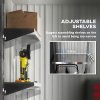 Outsunny 5x3ft Garden Shed, Steel Small Shed, Outdoor Lean-to Shed with Adjustable Shelf, Lock and Gloves for Patio, Garden, Dark Grey with Foundation Kit