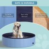 PawHut Foldable Dog Paddling Pool Pet Cat Swimming Pool Indoor/Outdoor Collapsible Summer Bathing Tub Shower Tub Puppy Washer (120 x 30H cm, Blue)