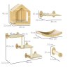 PawHut 8 Piece Cat Shelves Set, Cat Wall Furniture with Condo, 3 Perches, 3 Scratching Posts, Steps, Wall Mounted Cat Tree for Indoor Cats, Beige