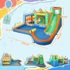AIYAPLAY Bouncy Castle, Inflatable Bounce House Trampoline with 680W Blower, Water Slide, Splash Pool, Basketball Hoop, Ball Pits, Climbing Wall, Water Gun, Ring Toss, for Kids Outdoor Indoor