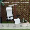Outsunny Foldable Reclining Garden Chair with Headrest, Zero Gravity Deck Sun Lounger Seat Chair with Footrest, Armrest, Cup Holder & Canopy Shade, White