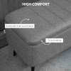 HOMCOM Storage Ottoman with Flip Top, Rectangular Upholstered Bench, Linen Feel Fabric Footstool with Steel Legs for Living Room, Bedroom