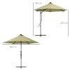 Outsunny 3(m) Cantilever Parasol with Solar LED and Easy Lever, Garden Parasol Umbrella with Cross Base and Waterproof Cover, Outdoor Sun Shades, Beige