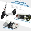 HOMCOM Adult Teens Kick Scooter Foldable Height Adjustable Aluminium Ride On Toy for 14+ w/ Rear Wheel & Hand Brake, 200mm Big Wheels, Shock Mitigation System - Silver