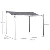 Outsunny 3 x 3(m) Pergola Gazebo Metal Frame Elegant Scrolling Weather-Resistant Canopy Sun Rain Shade Garden Outdoor Shelter, Grey
