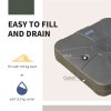 Outsunny Square Cantilever Patio Parasol Base, 113 kg Water or 150 kg Sand Filled Stand with Wheels Heavy-Duty, Coffee