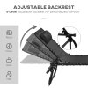 Outsunny 2 Piece Foldable Sun Lounger, Outdoor 4 Level Adjustable Backrest Reclining Chaise Chair, Steel Frame Recliner Chair for Camping, Hiking, Black