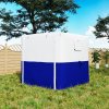 Outsunny Pop Up Gazebo with Sides, 2m x 2m Easy 1 Person Setup Party Tent with Carry Bag, Stakes, Ropes, Folding Multifunctional Instant Shelter, Dark Blue and White