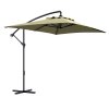 Outsunny 3x2m Cantilever Parasol with Cross Base, Banana Parasol with Crank Handle and 6 Ribs, Rectangular Hanging Patio Umbrella for Outdoor Pool, Garden, Balcony, Beige