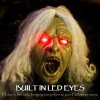 Outsunny 183 cm Life Size Halloween Animated Crawling Zombie with Glowing LED Eyes, Scary Halloween Decorations, Battery Operated, Indoor Outdoor Party Props