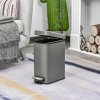 HOMCOM 5L Rectangular Compact Bin Steel Body Removable Bucket Quiet-Close Lid w/ Pedal Lid Rubbish Trash Can Home Office Bedroom Bathroom Living Room Garbage Tidy Clean 