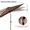 Outsunny 3(m) Garden Parasol Umbrellas, Outdoor Sun Shade with 8 Ribs, Tilt and Crank Handle for Balcony, Bench, Garden, Coffee