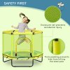 ZONEKIZ Kids Trampoline for Toddlers with Enclosure Safety Net, 4.6FT Hexageon Outdoor Indoor Jumper for Children 1-6 Years Old, Yellow
