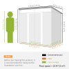 Outsunny 6.5 x 4FT Galvanised Metal Garden Shed with Foundation Kit, Lockable Tool Storage House with Double Sliding Doors and 2 Vents, Grey