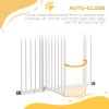 PawHut Pressure Fit Dog Stair Gate No Drilling Safety Gate Auto Close for Doorways, Hallways, 74-94cm Adjustable, 94cm Tall, White