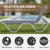 Outsunny Sun Lounger Relaxed Recliner with 5-Position Adjustable Backrest Aluminium Frame for Pool or Sun Bathing Light Grey