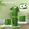 PawHut Cat Scratching Post for Indoor Cats, 63cm Tall Cat Scratcher Post with Sisal Rope Cover, Large Base, Green