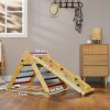 AIYAPLAY Toddler Climbing Frame, 3 in 1 Pikler Triangle Set with Ramp, Wooden Climbing Frame Indoor Baby Gym, for 18-48 Months, Multicoloured