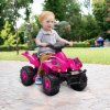 AIYAPLAY 6V Electric Quad Bike for Kids, Kids Electric Car Ride on ATV with Music, Forward Function, for Ages 2-6 Years, Pink