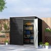 Outsunny 6 x 4ft Metal Garden Shed, Easy to Assemble, Galvanised Steel Shed with Lockable Door and Gloves, Outdoor Tool Storage Shed for Garden, Patio, Dark Grey