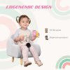 ZONEKIZ Kids Armchair Toddler Sofa Children Chair with Arm Rest, Wooden Frame, Velvet, PP Legs, Cloud Shape, for Ages 1.5-3 Years - Grey