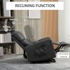 HOMCOM Riser and Recliner Chair for the Elderly, PU Leather Upholstered Lift Chair for Living Room with Remote Control, Side Pockets, Charcoal Grey