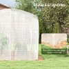 Outsunny 3 x 2 x 2m Polytunnel Greenhouse with Hinged Door, Walk-in Grow House Tent with UV-resistant PE Cover, Galvanised Steel Frame, Clamps, White