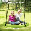 AIYAPLAY Nest Swing Seat for Kids, 100 cm Diameter Tree Swing Set w/ Height Adjustable Hanging Ropes, for Outdoor, Playground, Garden, Green