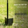 Outsunny Decorative Garden Fencing, 4PCs Outdoor Picket Fence Panels, 43in x 11.5ft Rustproof Metal Wire Landscape Flower Bed Border Edging Animal Barrier, Black