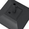 Outsunny Square Parasol Base with Wheels, 45kg Water or 60kg Sand Filled, Heavy Duty HDPE Umbrella Stand with Double Adjustable Knob, Fillable Parasol Stand for 38mm and 48mm Poles, Black