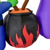 HOMCOM 1.8m Inflatable Halloween Lawn Decoration with LED Witches Around A Black Cauldron Outdoor Air Blown Holiday Decor