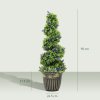 HOMCOM Set of 2 Decorative Artificial Plants, Boxwood Spiral Topiary Tree with Lavender and Pot, Fake Plants for Home Indoor Outdoor Decor, 90cm