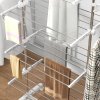 HOMCOM 4-Tier Clothes Airer, Stainless Steel Foldable Clothes Drying Rack with Wheels and Wings, Indoor and Outdoor, Easy Assembly, 142 x 55 x 172cm