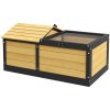 PawHut Wooden Tortoise House Tortoise Table with Hide Shelter Run, Openable Top, Tray, Yellow