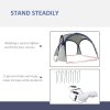 Outsunny 3.5 x 3.5M 6-8 Person Camping Gazebo, Outdoor Event Shelter Dome Tent Garden Sun Shelter Patio Spire Arc Pavilion Camp Sun Shade, Cream and Blue