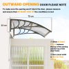Outsunny Front Door Canopy Outdoor Awning Aluminium Rigid Plastic Polycarbonate Rain Shelter UV Water Rain Resistant 100 x 75cm Clear